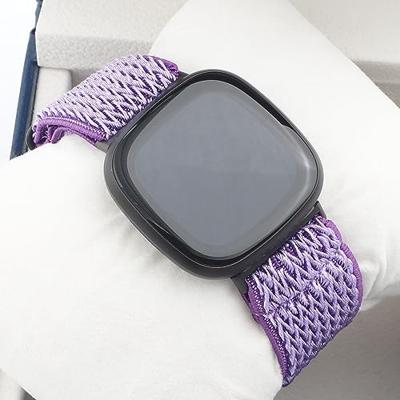 Fitbit Versa 3/4 & Sense 1/2 Nylon loop bandje - Paars Fitbit Versa 3/4 & Sense 1/2 Nylon loop bandje - Paars