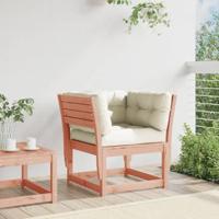 Tuinbank met armleuningen en kussens massief douglashout - thumbnail