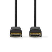 Nedis DisplayPort-Kabel | DisplayPort Male | DisplayPort Male | 8K@60Hz | Vernikkeld | 3.00 m | Rond | PVC | Zwart | Label - CCGL37014BK30 - thumbnail