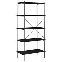 VidaXL Opbergrek 5-laags 80x40x163 cm zwart - thumbnail
