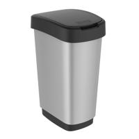 Rotho twist afvalbak 50l zilver/metallic - thumbnail