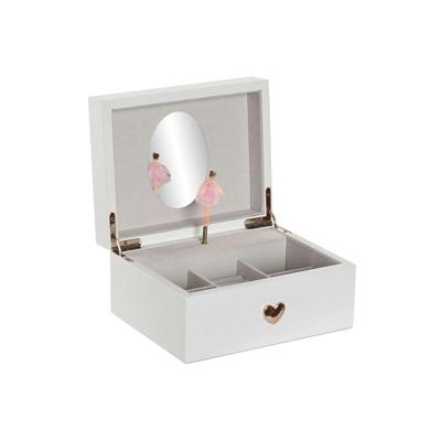Doos-Juwelenkistje Home ESPRIT Wit Hout Spiegel