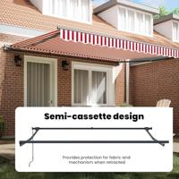 VidaXL Inklapbaar zonnescherm rood en wit 400 × 300 cm - thumbnail