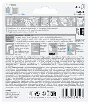 tesa Powerstrips CLICK Small 4x 2 stuks (l x b) 60 mm x 20 mm Inhoud: 4 paar tesa Powerstrips CLICK Small 4x 2 stuks (l x b) 60 mm x 20 mm Inhoud: 4 paar
