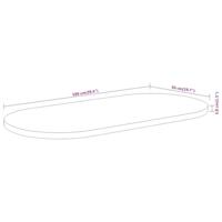 Tafelblad ovaal 100x50x3,8 cm massief acaciahout - thumbnail