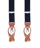 Profuomo Bretels Effen Navy Bruin - thumbnail