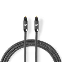 Nedis Digitale Audiokabel TosLink Male - Male Gun Metal Grey Gevlochten - thumbnail