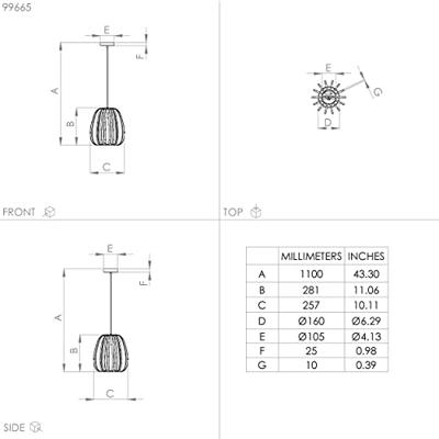Eglo Hanglamp Ø 25,5cmEncinitos zwart met goud - 99665