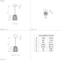 Eglo Hanglamp Ø 25,5cmEncinitos zwart met goud - 99665 - thumbnail