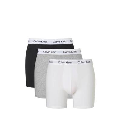 Calvin Klein 3-Pack Heren Boxershorts - Boxer Brief Black - Katoenen mannen boxers - Lange pijpjes - Calvin Klein underwear - S - Wit - Onderbroek