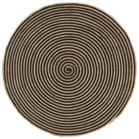 VidaXL Vloerkleed handgemaakt met spiraal ontwerp 90 cm jute zwart - thumbnail
