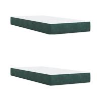 Boxspring met matras fluweel donkergroen 200x200 cm - thumbnail