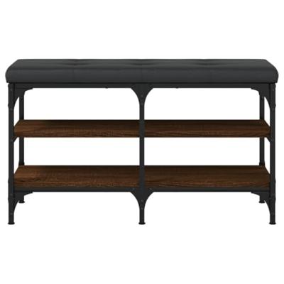 Schoenenbank 82x32x47 cm bewerkt hout bruineikenkleurig