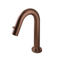 Fonteinkraan Hotbath Cobber 1-knop gebogen 19.3 cm Rond Geborsteld Koper PVD - thumbnail