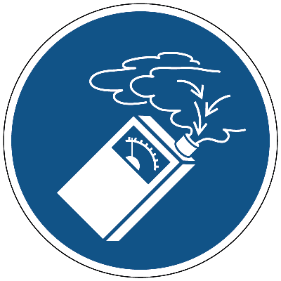 Gebruik de gasdetector gebods- Ø 100 mm - Sticker