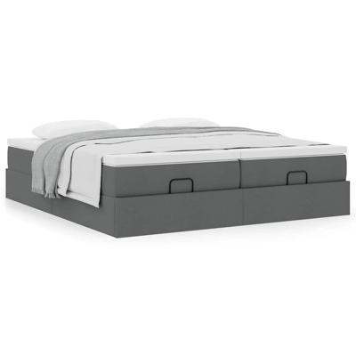 Ottoman bed met matrassen 160x200cm stof donkergrijs