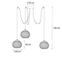 QAZQA Oosterse buiten hanglamp bamboe 3-lichts IP44 - Rafael - thumbnail
