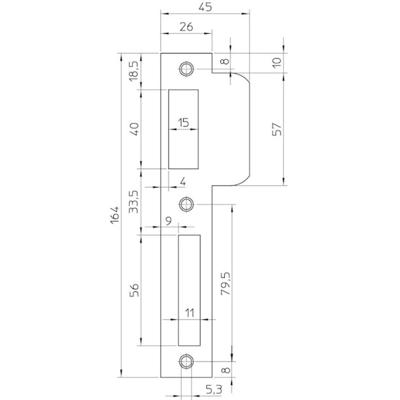 Nemef sluitplaat - P8691/12 - tbv 8691 - draairichting 2-4 - korte lip