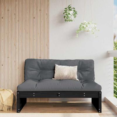 Middenbank 120x80 cm massief grenenhout zwart