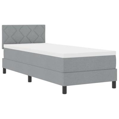 Boxspring Bed met Matras & LED Licht Grijs 80x200 cm Stof