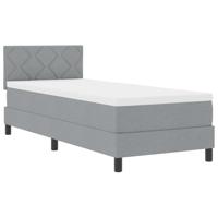 Boxspring Bed met Matras & LED Licht Grijs 80x200 cm Stof - thumbnail