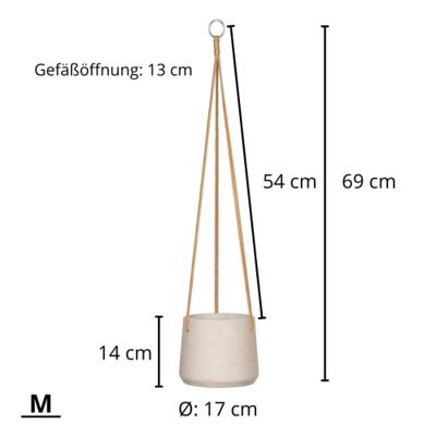 Rough Eco-line hangende bloempot M 17x14 cm Patt lichtgrijs Rough Eco-line hangende bloempot M 17x14 cm Patt lichtgrijs