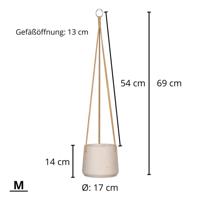 Rough Eco-line hangende bloempot M 17x14 cm Patt lichtgrijs - thumbnail