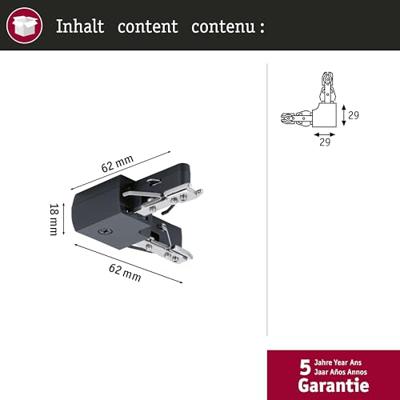 Paulmann Rails bocht 90 zwart