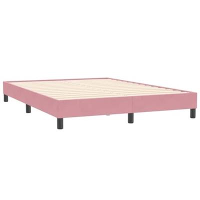 Boxspring met matras fluweel roze 140x210 cm