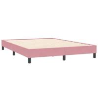 Boxspring met matras fluweel roze 140x210 cm - thumbnail