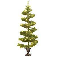 VidaXL Kunstkerstboom met verlichting en pot 120 cm pvc groen - thumbnail