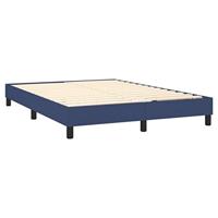 Boxspring met matras stof blauw 140x200 cm - thumbnail