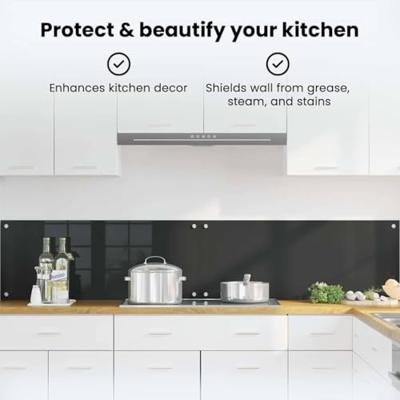 VidaXL Keuken achterwand 2 pcs zwart 100 x 40 cm gehard glas