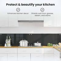 VidaXL Keuken achterwand 2 pcs zwart 100 x 40 cm gehard glas - thumbnail