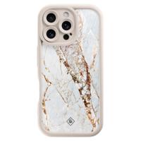 iPhone 16 Pro beige case - Marmer goud - thumbnail