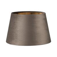 Fluweel - Velvet Lampenkap - Conisch - Grey + goud - Luxe stijl - ø20 x 13 cm - E27 fitting - voor tafellampen - voor woonkamer en eetkamer - thumbnail