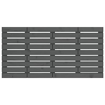 Hoofdbord wandmontage 146x3x63 cm massief grenenhout grijs