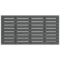 Hoofdbord wandmontage 146x3x63 cm massief grenenhout grijs - thumbnail