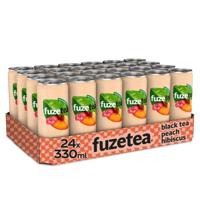 Fuze Tea frisdrank, niet-bruisend, sleek blik van 33 cl, pak van 24 stuks, perzik hibiscus - thumbnail