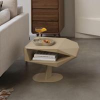 Zuiver Bijzettafel 'North' Resin en staal, 60 x 40cm, kleur Beige - thumbnail