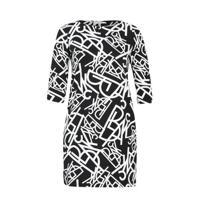 Paprika jurk met all over print zwart/wit - thumbnail