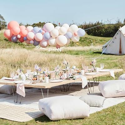 Ballonnenboog Chique Blush, Nude & Blauw - thumbnail