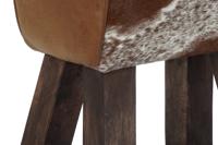 Kruk DKD Home Decor Wit Bruin Zwart Leer Hout 50 x 35 x 75 cm - thumbnail