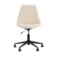 Bureaustoel Senja - bouclé - off-white - zwart metaal - Leen Bakker - thumbnail