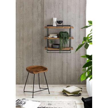 Artistiq Wandrek 'Terence' Teakhout en metaal, 60 x 60cm Artistiq Wandrek 'Terence' Teakhout en metaal, 60 x 60cm