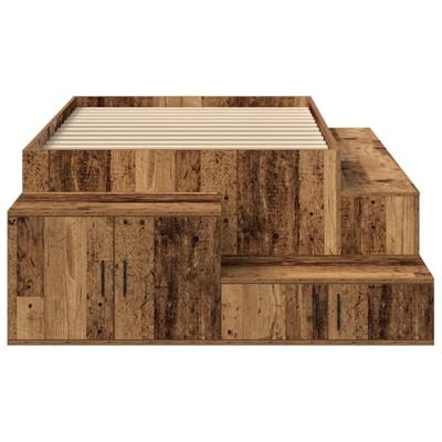 Opbergbedframe Oud hout 234 x 103 x 53.5 cm Bewerkt hout