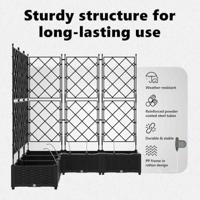 Tuin Bloempot 5 pcs Zwart Staal - thumbnail