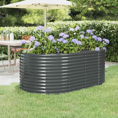 VidaXL Plantenbak 175x100x68 cm gegalvaniseerd staal antracietkleurig