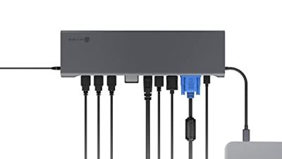 ICY BOX IB-DK2102-C Bedraad USB 3.2 Gen 1 (3.1 Gen 1) Type-C Antraciet, Zwart