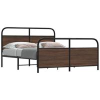 Bedframe zonder matras metaal bruin eikenkleurig 160x200 cm - thumbnail